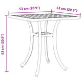 ZNTS Garden Table White 53x53x53 cm Cast Aluminium 4002821