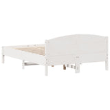 Bed Frame without Mattress White 135x190 cm Double Solid Wood Pine 842607