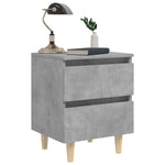 ZNTS Bed Cabinets & Solid Pinewood Legs 2 pcs Concrete Grey 40x35x50 cm 805860