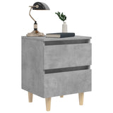 ZNTS Bed Cabinets & Solid Pinewood Legs 2 pcs Concrete Grey 40x35x50 cm 805860