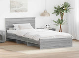Bed Frame Grey Sonoma 90 x 200 cm Engineered Wood 3408898