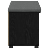 Hall Bench Black Oak 80 x 38 x 46 cm Engineered Wood and Fabric 891505