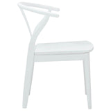 Dining Chair 2 pcs White and White Solid Rubber Wood 42020417