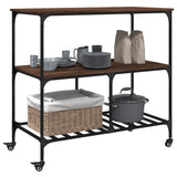 Kitchen Trolley Brown Oak 100x50x95 cm Engineered Wood 842310