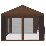 Gazebo Cover with Sidewalls Brown 600.5 x 300.5 cm Polyester 900446
