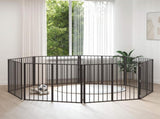 Dog Gate 8 pcs Black 100 x 80 cm Galvanised Steel 891995
