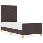 ZNTS Bed Frame Dark Brown 80x200 cm Fabric 3344763