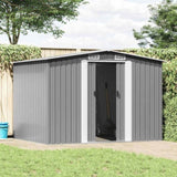 Garden Storage Shed Grey Metal 257x205x178 cm 42907