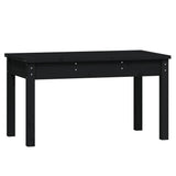 Garden Bench Black Solid Pine Wood Compact Sturdy Garden Bench 824001