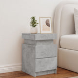 ZNTS Bedside Cabinet with LED Lights Concrete Grey 35x39x55 cm 836755