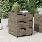 Garden Storage Cabinet Grey 55x59x69 cm Poly Rattan 365557