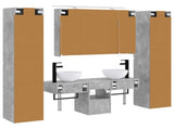 Bathroom Furniture Set 6 pcs Concrete Grey 3407178