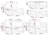 Sofa Set 7 pcs Natural Solid Acacia Wood 3417282