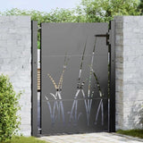 Garden Gate with Lock Black 110 x 130 cm Powder-coated steel 42015890
