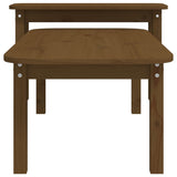 2 Piece Coffee Table Set Honey Brown Solid Wood Pine 822365