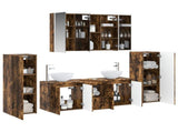Bathroom Furniture Set 6 pcs Smoked Oak 3407155