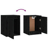 Wall Cabinets 2 pcs Black 30x30x40 cm Solid Wood Pine 813484