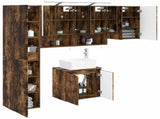 Bathroom Cabinet Set 5 pcs Smoked Oak 50 x 14.5 x 70 cm 3407323