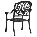 Bistro Set Black Cast Aluminium Large Durable Bistro Set 3070605