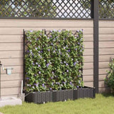 Garden Planter 3 pcs Black 120 x 40 x 126 cm Plastic 42002852