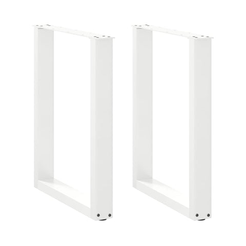 ZNTS Coffee Table Legs U-Shaped 2 pcs White 60x cm Steel 4013181