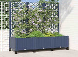Garden Planter with Trellis&Wheels Blue Grey 120 x 40 x 146 cm 3423058