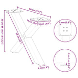 Coffee Table Legs X-Shaped 2 pcs Black 50x cm Steel 4012876