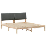 Bed frame Brown and dark grey 200 x 200 cm Solid pine wood 3394359