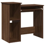 Desk with Shelves Brown Oak 84x40x78 cm Engineered Wood 860451