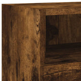 4 Piece TV Wall Units Smoked Oak Engineered Wood 3216536