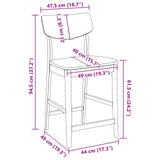 Dining Chairs 2 pcs Natural 48 x 49 x 95 cm Solid Rubber Wood 42020476