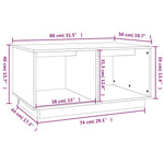 ZNTS Coffee Table Black 80x50x40 cm Solid Wood Pine 814438