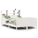 Bookcase Bed without Mattress White 140x200cm Solid Wood Pine 3323105