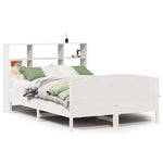 ZNTS Bookcase Bed without Mattress White 120x200cm Solid Wood Pine 3323108