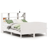 ZNTS Bookcase Bed without Mattress White 120x200cm Solid Wood Pine 3323108