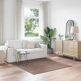 Anti-slip Shaggy Rug Brown 160 x 160 cm PP 4019794