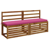 2-Piece Bench Cushions SOEST 2 pcs 100% Polyester Pink 948955