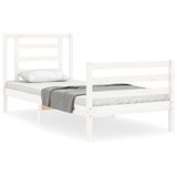 Bed Frame without Mattress White Small Single Solid Wood 3194662