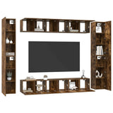 10 Piece TV Cabinet Set Smoked Oak Engineered Wood 3120248