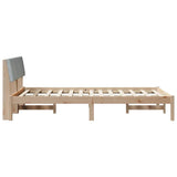 Bed frame Brown and light grey 120 x 200 cm Solid pine wood 878539
