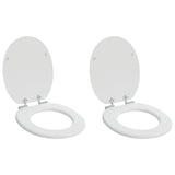 Soft-Close Toilet Seat 2 pcs White 44 x 38 cm MDF board 3414529