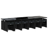 Garden Dining Set Black 3211183