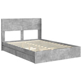 Bed Frame with Storage and Headboard Concrete Grey 150 x 200 cm 3414374