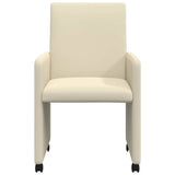 Dining Chairs with Wheels 2 pcs Cream 57 x 66 x 94 cm 42017817