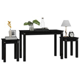 Nesting Tables 3 pcs Black Solid Wood Pine 824982