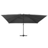 Cantilever Garden Parasol with LED Lights and Aluminium Pole 400x300 cm Anthracite 47006