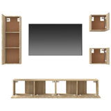 5 Piece TV Cabinet Set Sonoma Oak Engineered Wood 3114440
