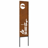 Garden Privacy Screen Rusty 32 x 140 cm Weathering Steel 876251