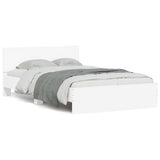 Bed Frame White Engineered Wood, Plywood Small Double Durable 3207511