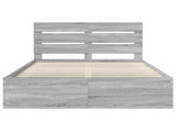 Bed Frame Grey Sonoma 140 x 190 cm Solid Pine Wood 3411749